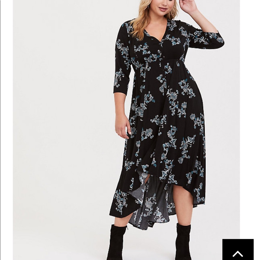 Floral Hi-Lo Challis Dress